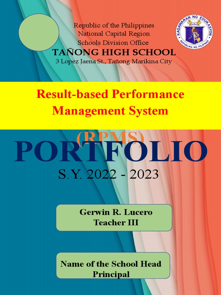 Rpms-portfolio template for t1-t3 s.y. 2022-2023 | pdf | learning |  educational assessment