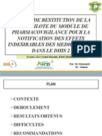 CANEVA DE RESTITUTION PHARMACOVIGILANCE (Enregistrement Automatique)