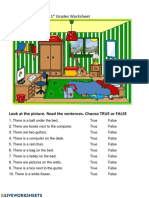 1 Grades Worksheet: Look at The Picture. Read The Sentences. Choose TRUE or FALSE