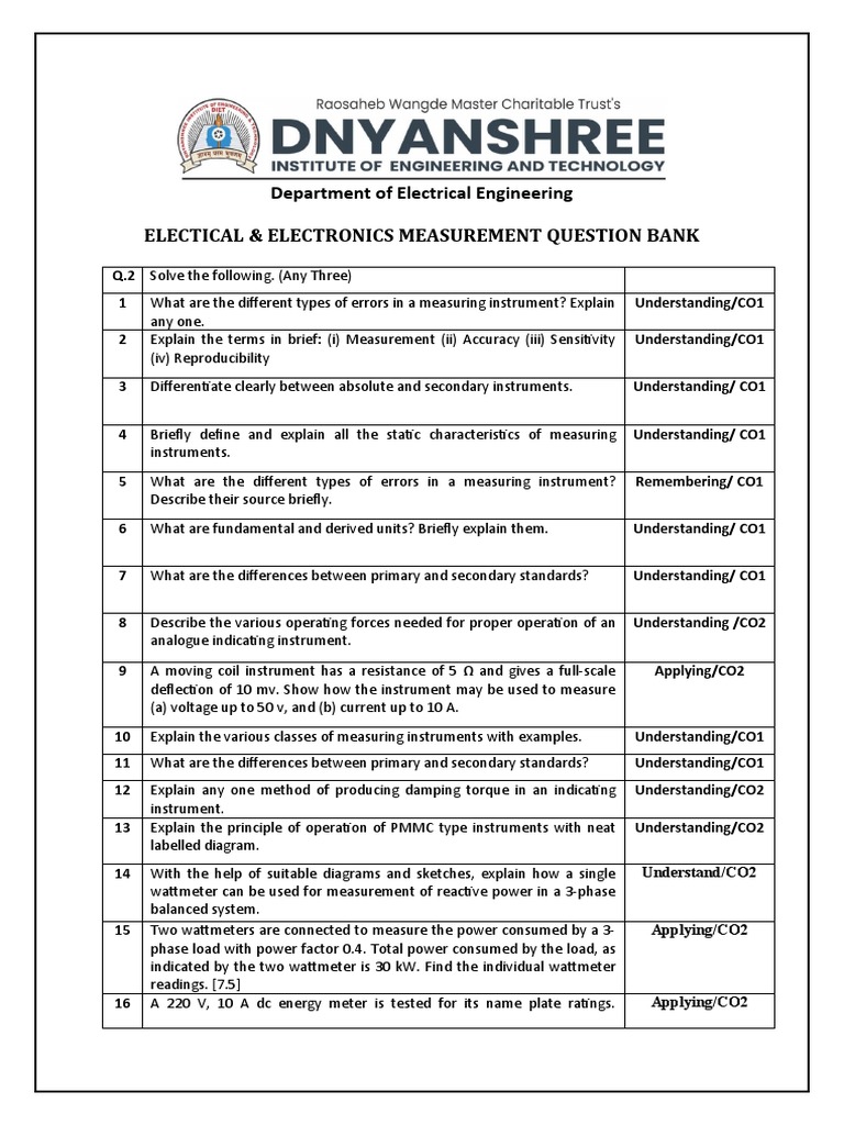 Department of Electrical Engineering Electical & Electronics