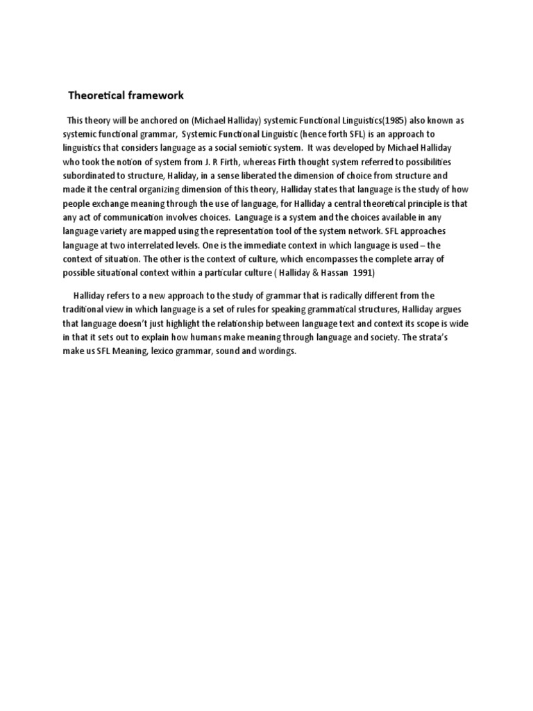 Theoretical Framework | PDF | Social Science | Language Arts & Discipline