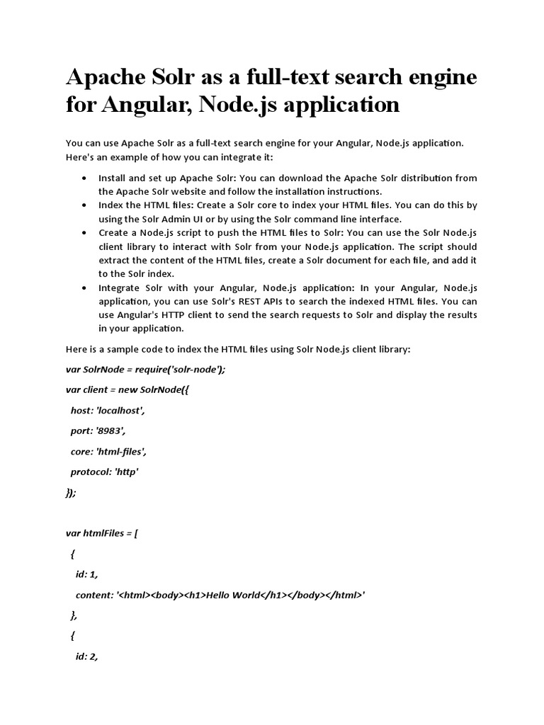 Apache solr as a full text search pdf apache solr hypertext