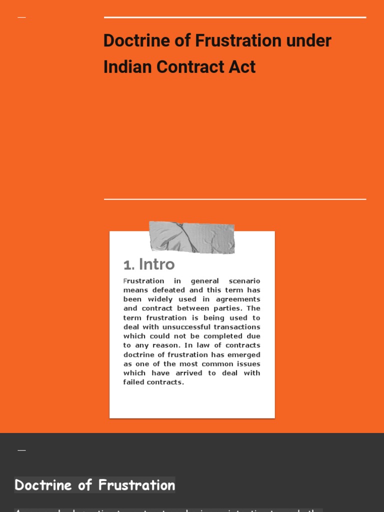 Doctrine of Frustration in Contracts | PDF | Law