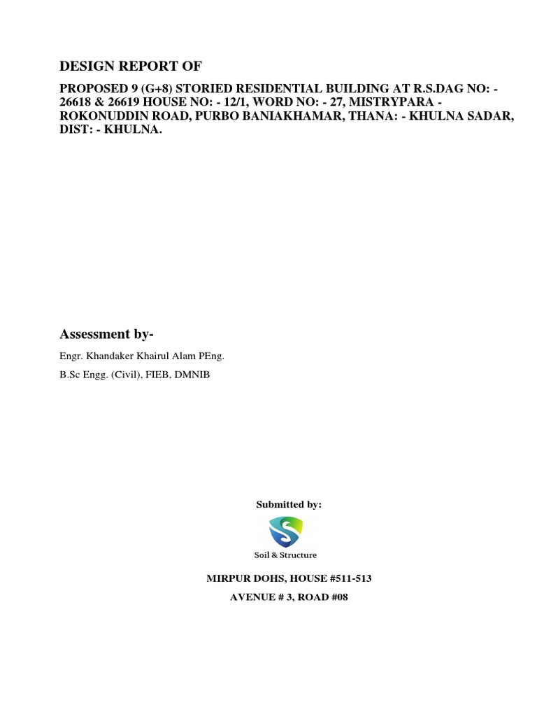 Design Report for G+8 Residential Building | PDF | Earthquake ...