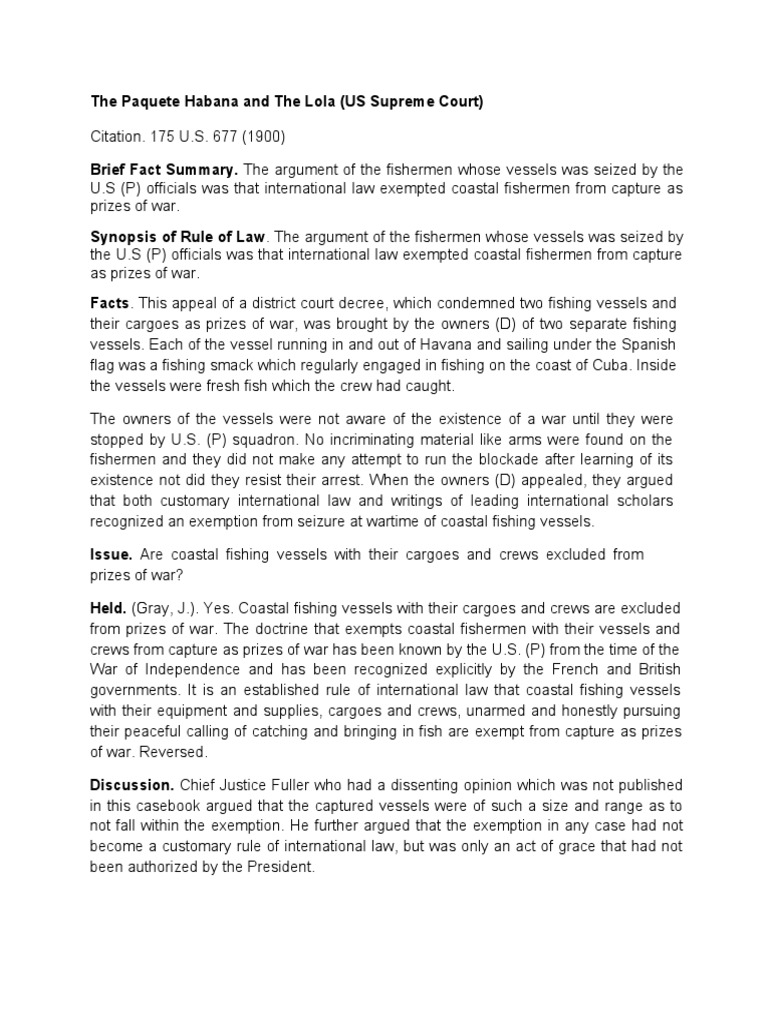 The Paquete Habana and The Lola PDF