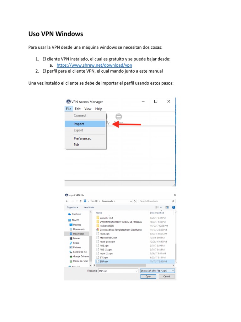 Uso de VPN en Windows y Mac | PDF