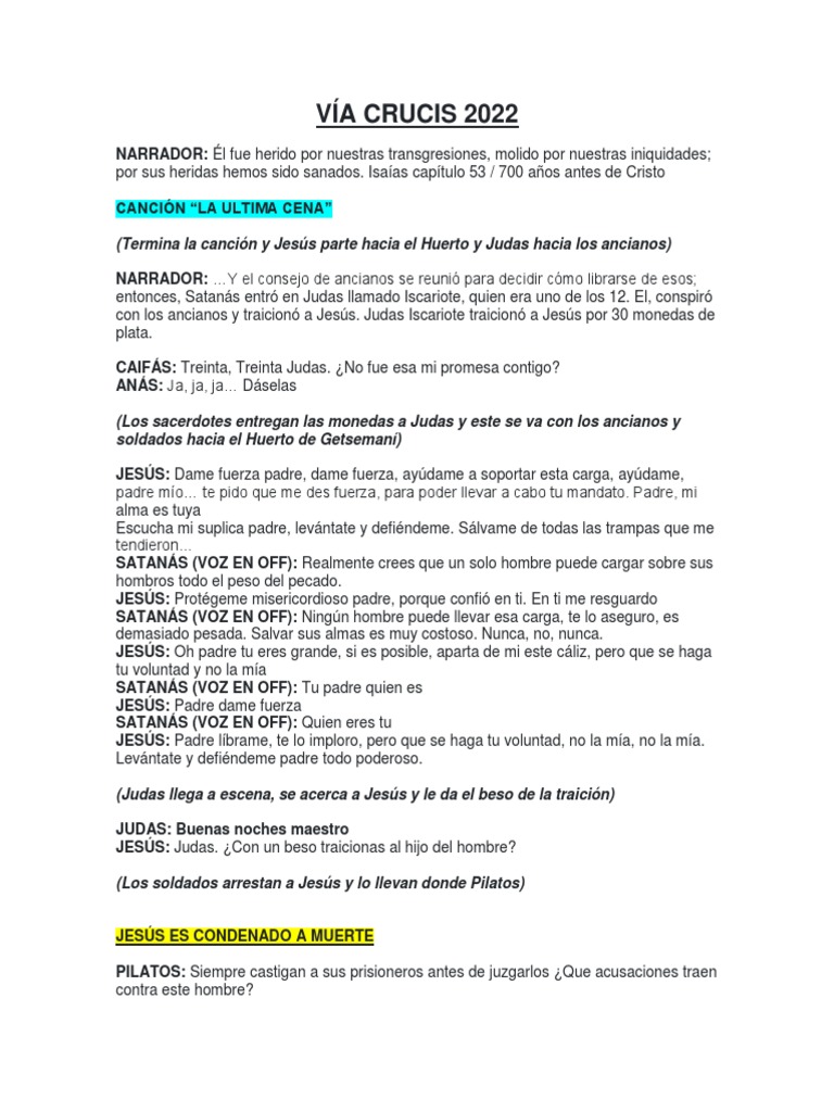 La Pasion de Cristo - Via Crucis Libreto PDF | PDF | Jesús | Poncio Pilato