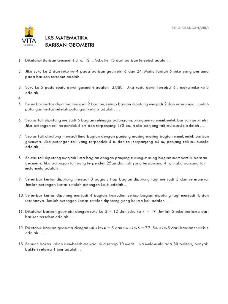 Lks Barisan Geometri Pdf