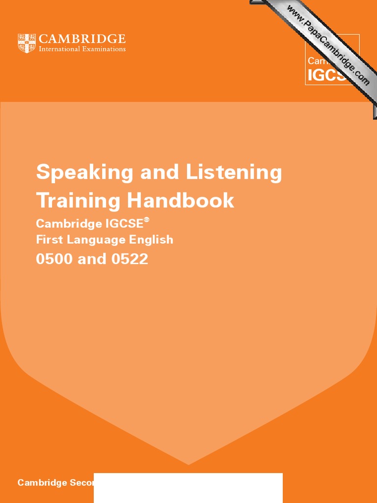0500 0522 Speaking and Listening Training Handbook 2013 Web PDF | PDF ...