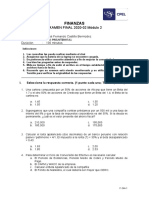 Finanzas: EXAMEN FINAL 2020-02 Módulo 2