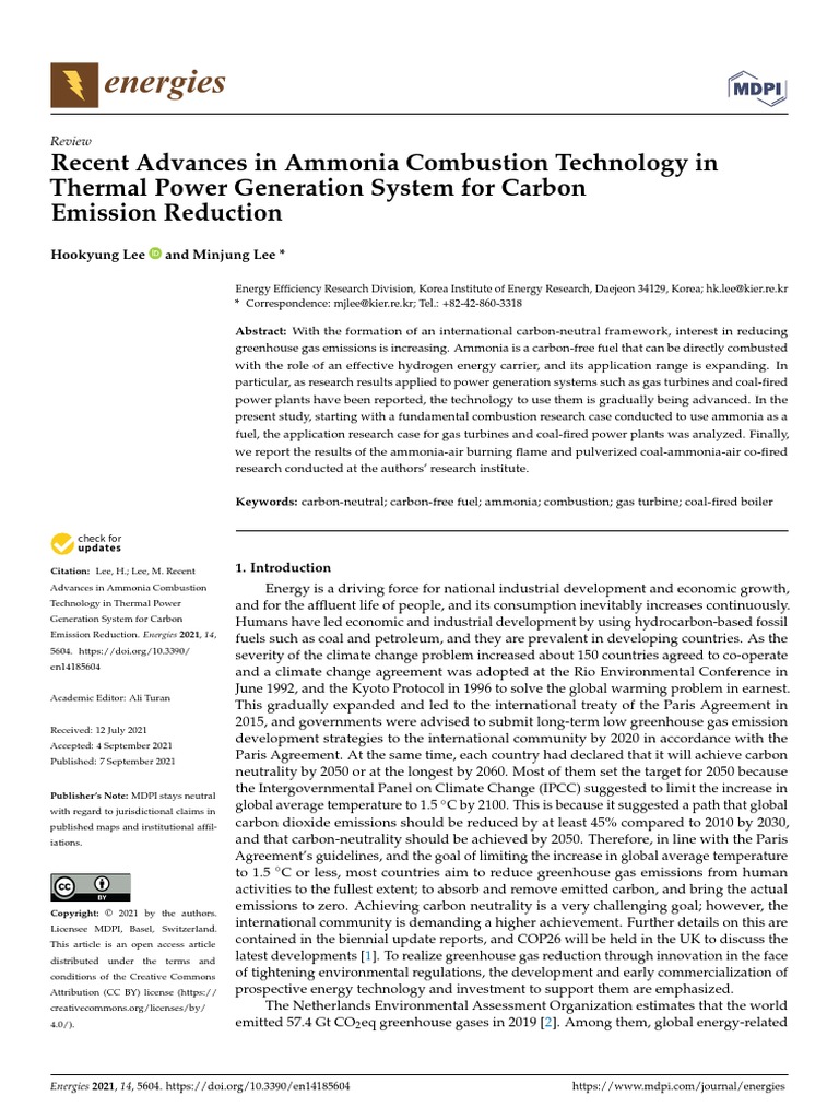 Energies 14 05604 PDF | PDF | Fossil Fuel Power Station | Combustion
