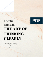Vocabs the Art of Thinking Clearly Part One