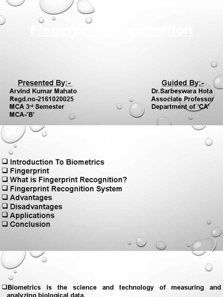 Arvind (Fingerprint Recognition) | PDF | Fingerprint | Biometrics