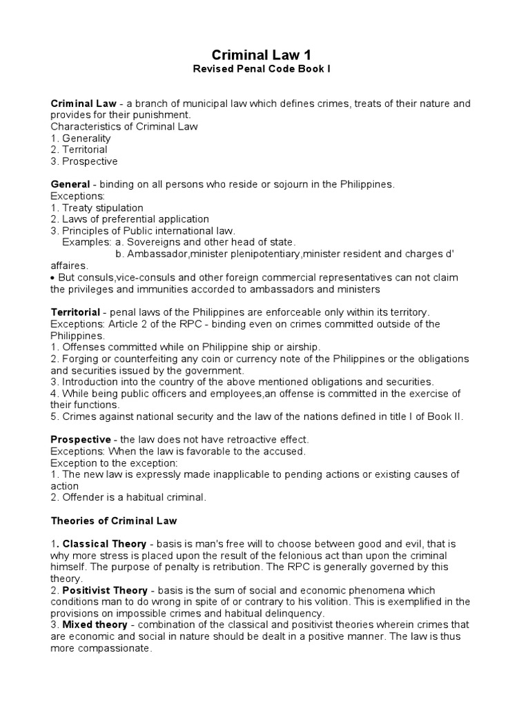 Overview of Philippine Criminal Law | PDF | Crimes | Crime & Violence