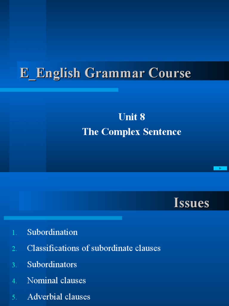 The Complex Sentence | PDF | Clause | Semantics
