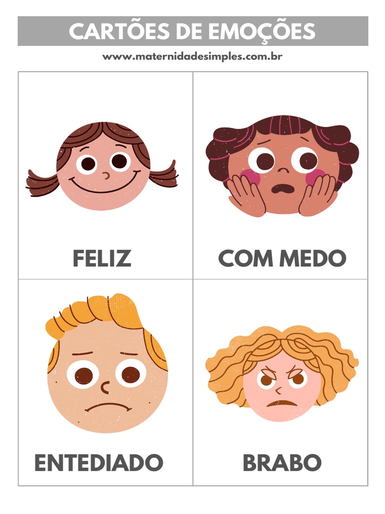 Cartões de Emoções para Crianças | PDF