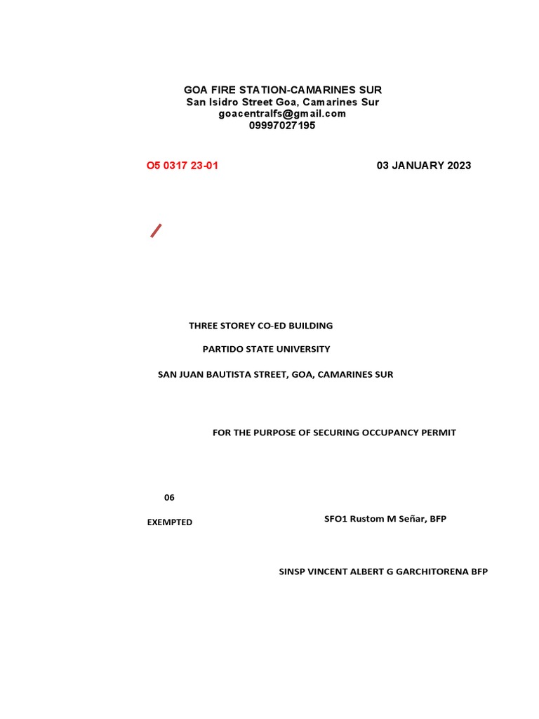 Fire Safety Inspection Certificate Issuance | PDF | Fire Safety ...