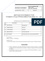 Method Statement HP and LP Piping Erection - CD Bay Boiler and TG PDF