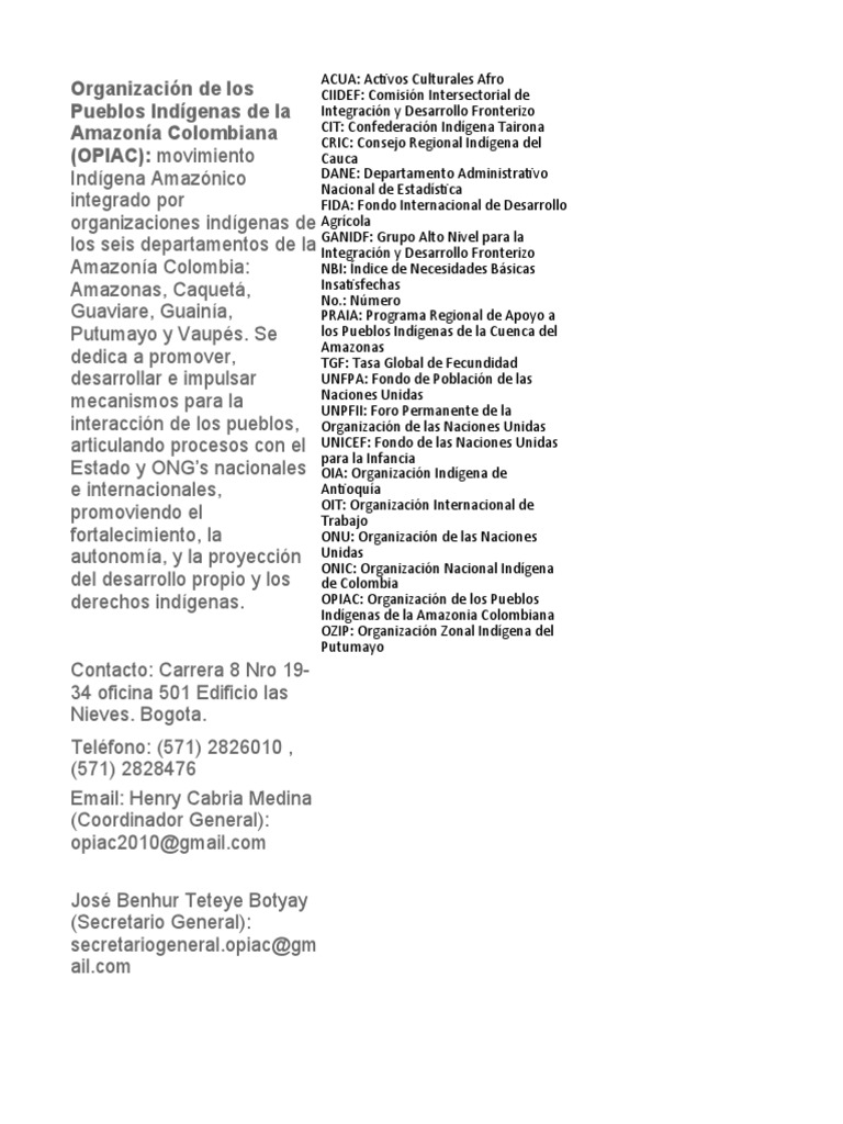 Organización de Pueblos Indígenas en Colombia | PDF | Colombia