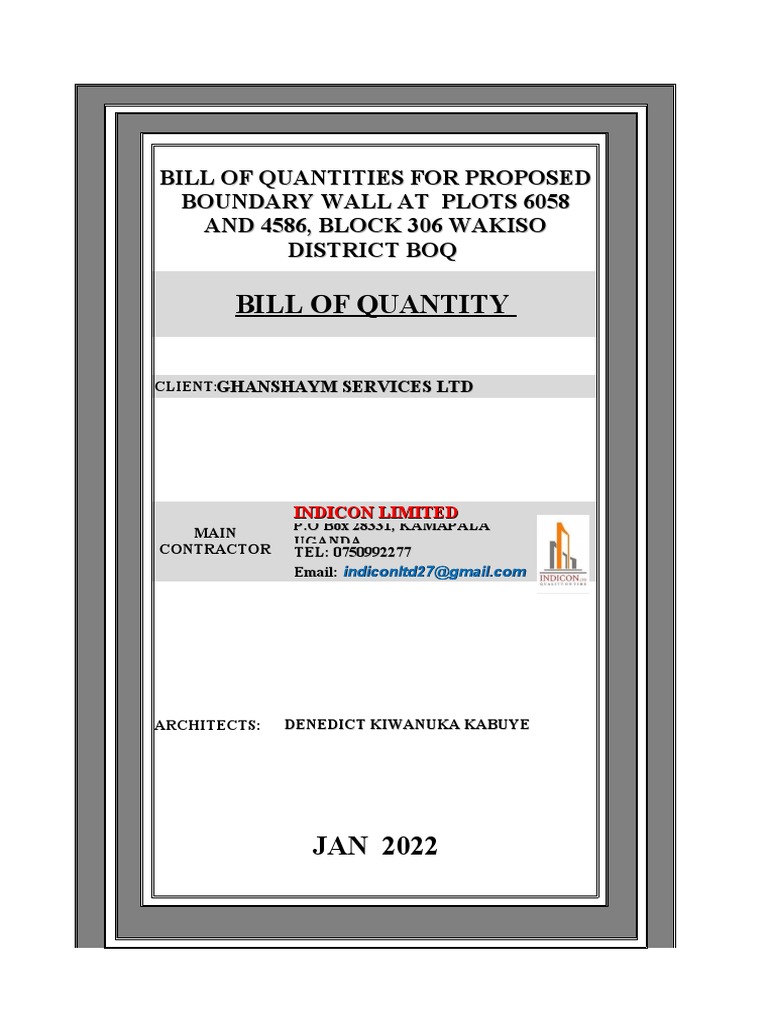 Proposed Hollow Block Boundary Wall Quotation | PDF