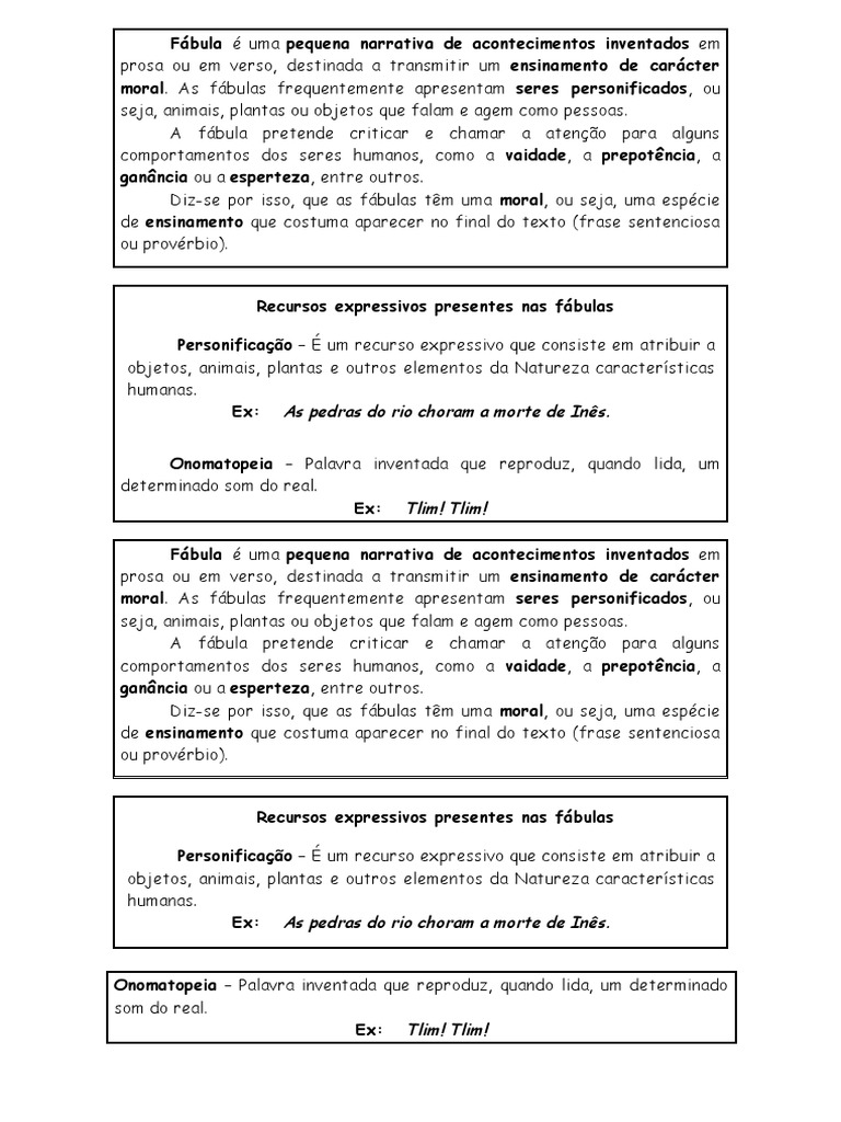 Definição e Conceito de Fábula | PDF | Artes Linguísticas e Disciplina