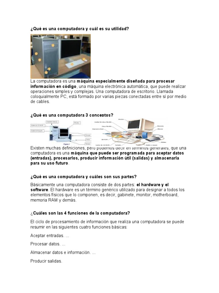 Guía Completa sobre Computadoras y CPU | PDF | Unidad Central de ...