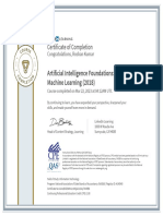 CertificateOfCompletion - Artificial Intelligence Foundations Machine Learning 2018