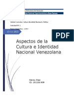 Aspectos de La Cultura e Identidad Nacional Venezolana Kenny Diaz - 25225939
