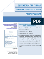 Reporte Mensual de Conflictos Sociales #228 Febrero 2023