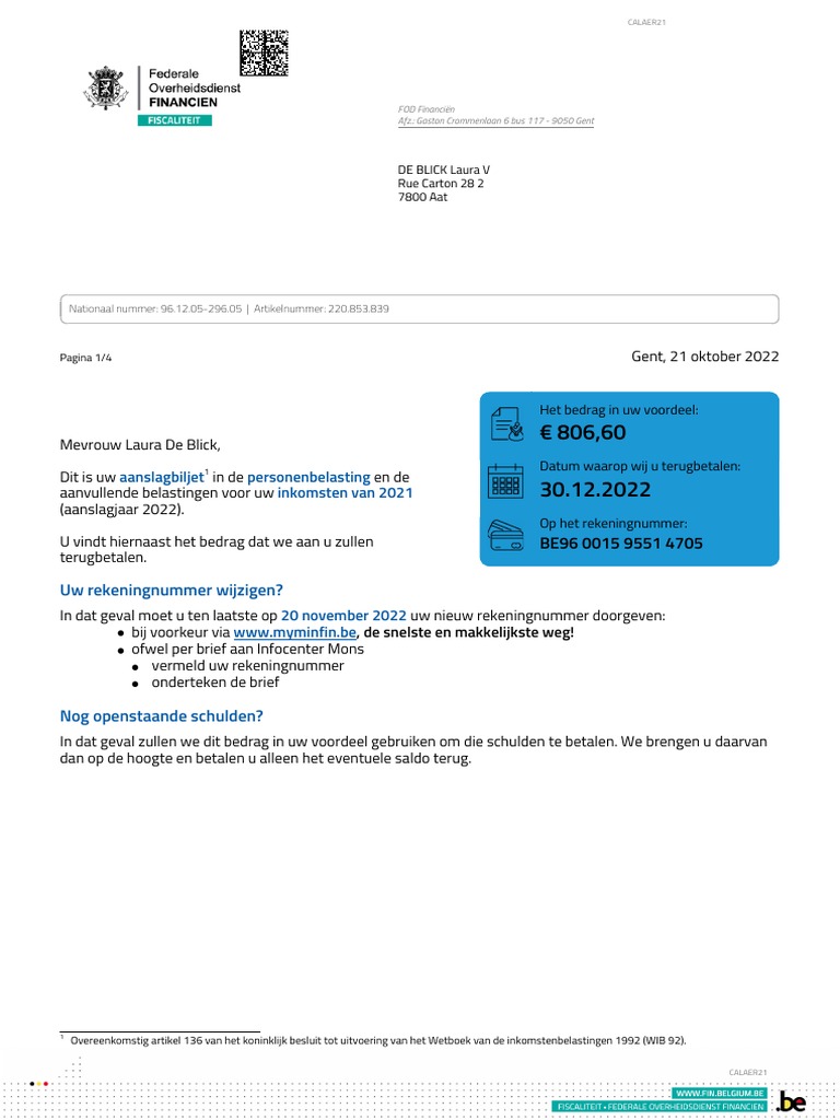 Avertissement-Extrait de Rôle 2022 PDF | PDF