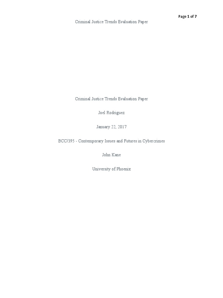 Week 1 criminal justice trends evaluation pdf surveillance police