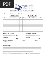 Kabaddi Score Sheet PDF Referee Sports