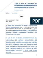 PAUTA MESTRE DE CERIMONIAS Comemoração de Aniversario de Empresadoc