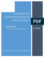 Lineamientos Estrategicos para La Politica de Cti - La Rioja