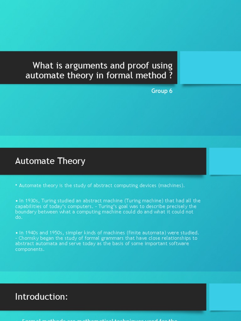 Arguments and Proof in Automata Theory | PDF | Automata Theory | Formal ...