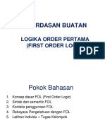 Kecerdasan Buatan: Logika Order Pertama (First Order Logic)