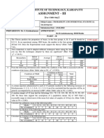 SETHI INSTITUTE OF TECHNOLOGY ASSIGNMENT ON PROBABILITY AND STATISTICS