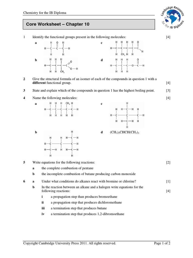 Organics 1 PDF | PDF | Alkane | Chemical Reactions