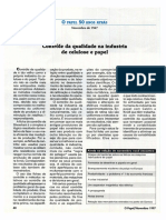 Contróle Da Qualidade Na Industria de Celulose e Papel: 0 Papel C J 0 Anos Atrás