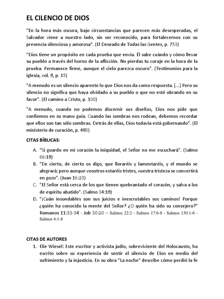 El Silencio de Dios | PDF | Dios | Juan de la cruz