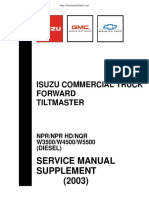 Isuzu  NPR_NPR HD_NQR Commercial Truck Tiltmaster Service Manual Supplement 2003
