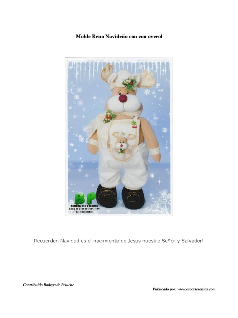 Molde de Reno Navideño con Overol | PDF