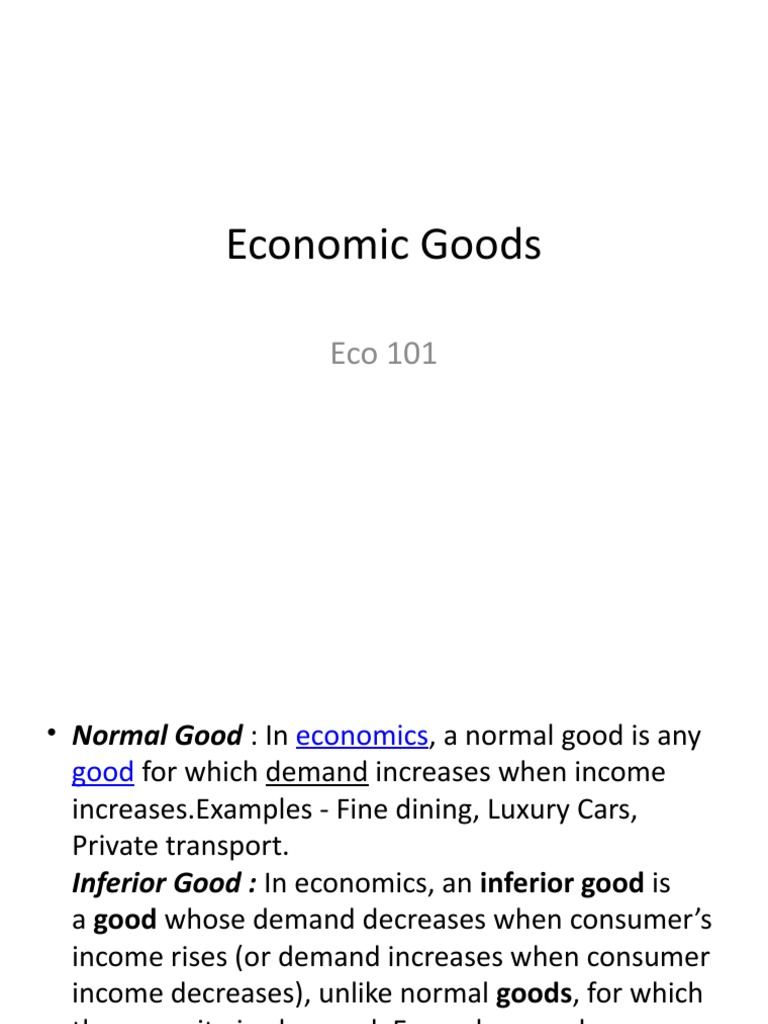 Economic Goods PDF