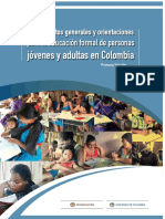 Lineamientos para la educación de jóvenes, adultos y personas mayores en Colombia