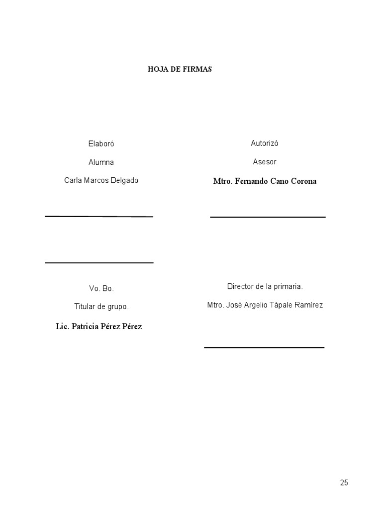 Hoja de firmas pdf