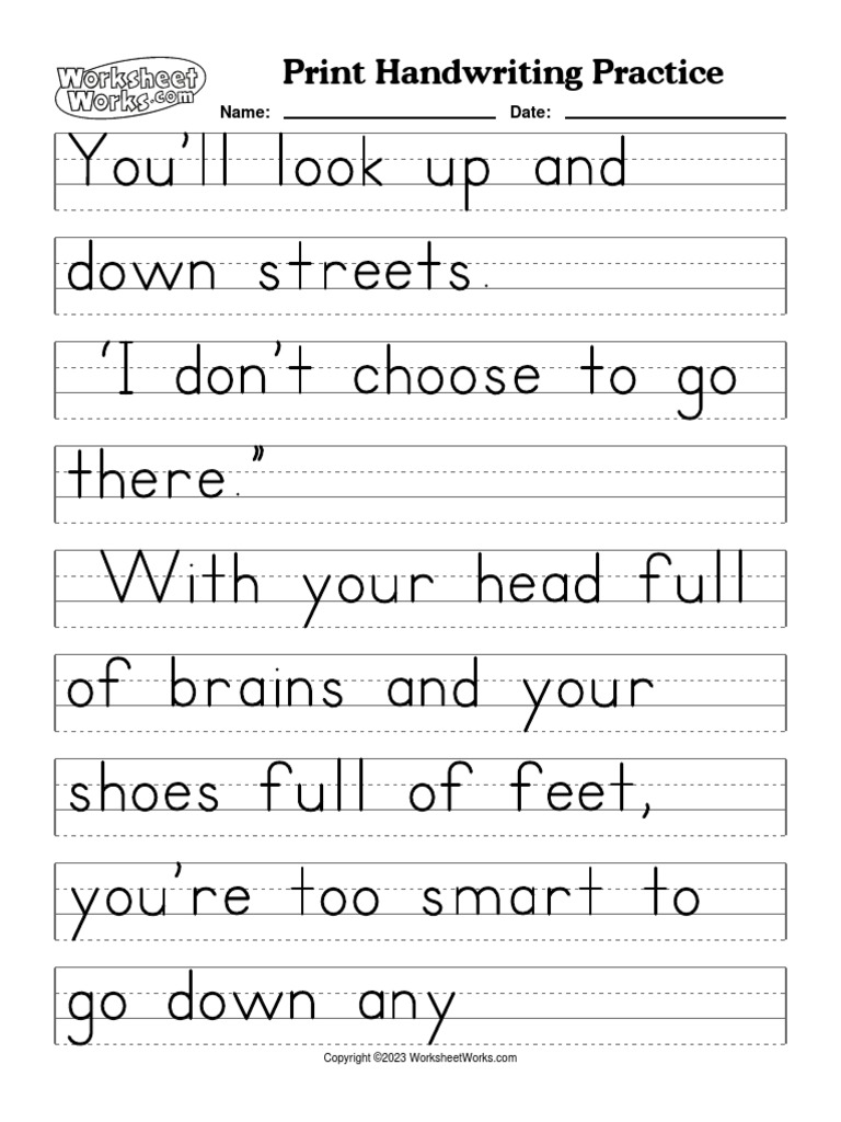 WorksheetWorks Print Handwriting Practice 2 PDF | PDF