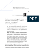 Teacher Responses To Bullying in Relation To Moral Orientation and Seriousness of Bullying PDF