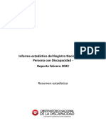 Informe Estadistico Mensual Del RNPCD - Feb 2022
