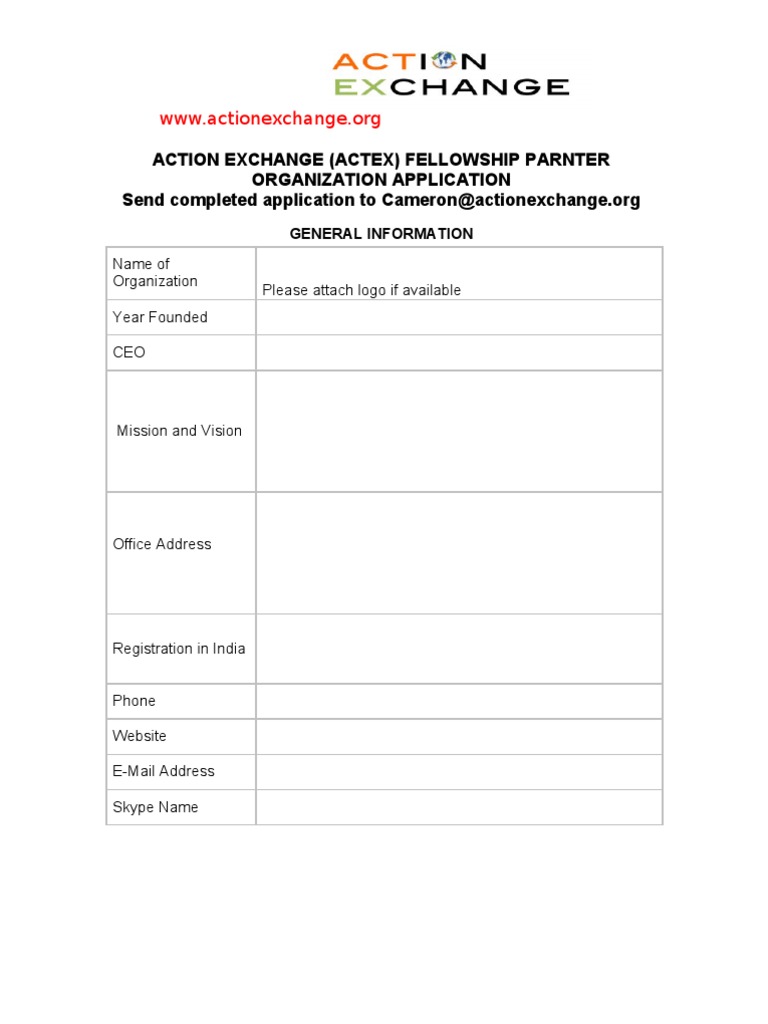 Action Exchange Fellowship Application Guide | PDF | Social ...
