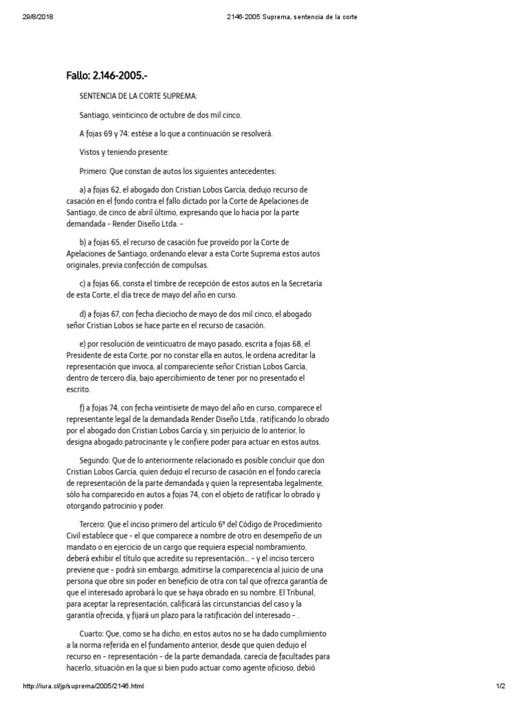 2146-2005 Suprema, Sentencia de La Corte | PDF | Sentencia (ley